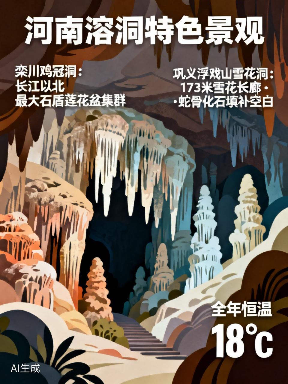 一提到溶洞，很多人首先想到广西、贵州，却忽略了河南。其实河南的溶洞是北方岩溶的“