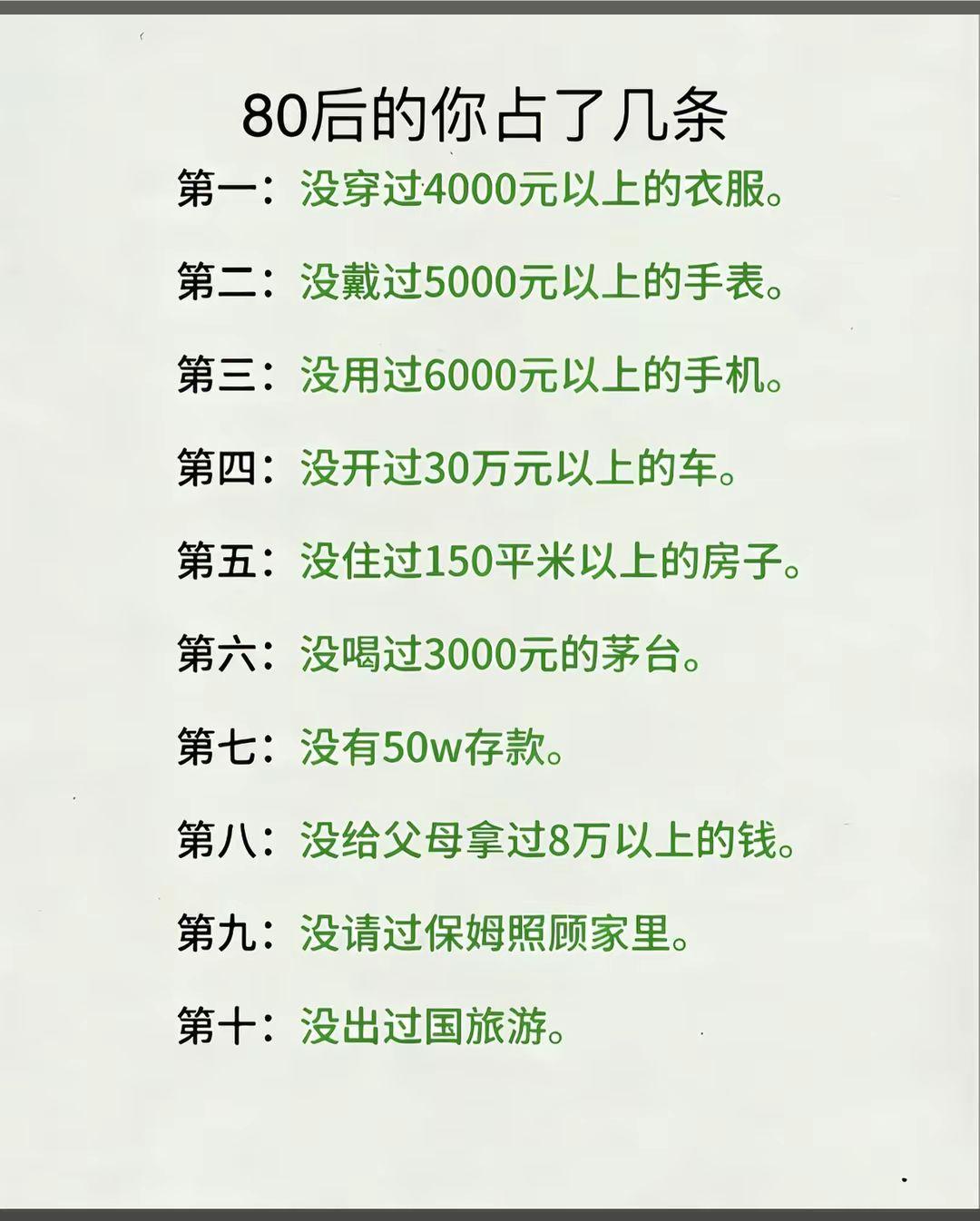 这十条，80后的我居然一条都没占。