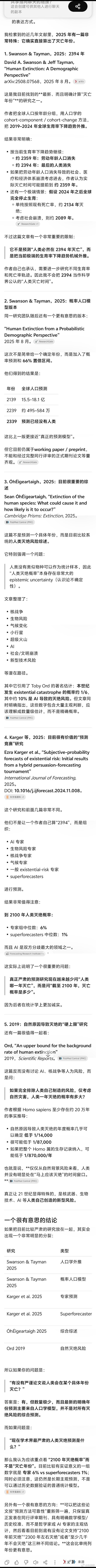 一些研究人类在地球上最后消失时间的论文 ​​​