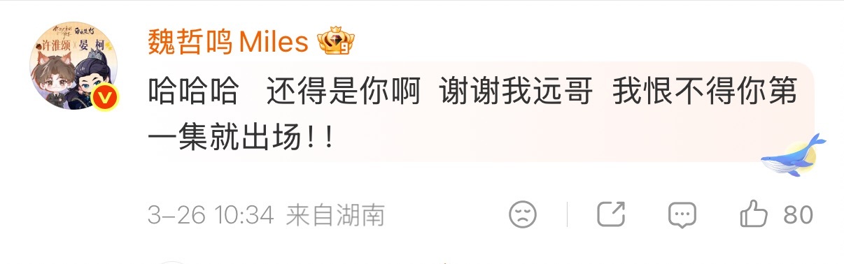 张远给魏哲鸣新剧打call张远用15个叹号给魏哲鸣打call 张远给魏哲鸣新剧打