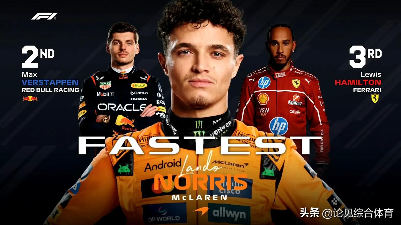 赛车：2025F1西班牙大奖赛一二练成绩！
一练：
诺里斯1:13.718最快，