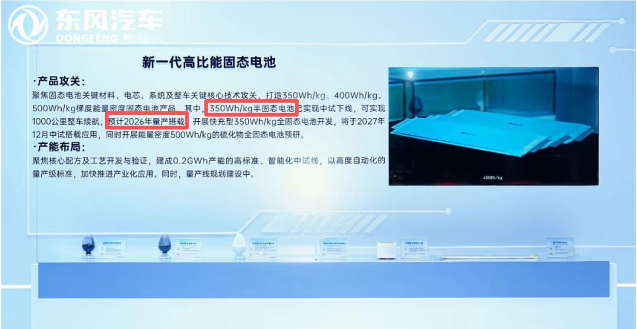 东风汽车，亮相2025世界动力电池大会，半固态电池，明年9月（10个月之后），即