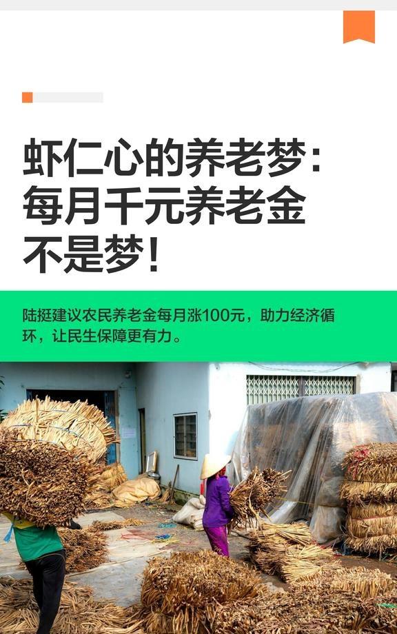 虾仁心的养老梦：每月千元养老金不是梦！
农民养老金  经济政策  民生保障  养