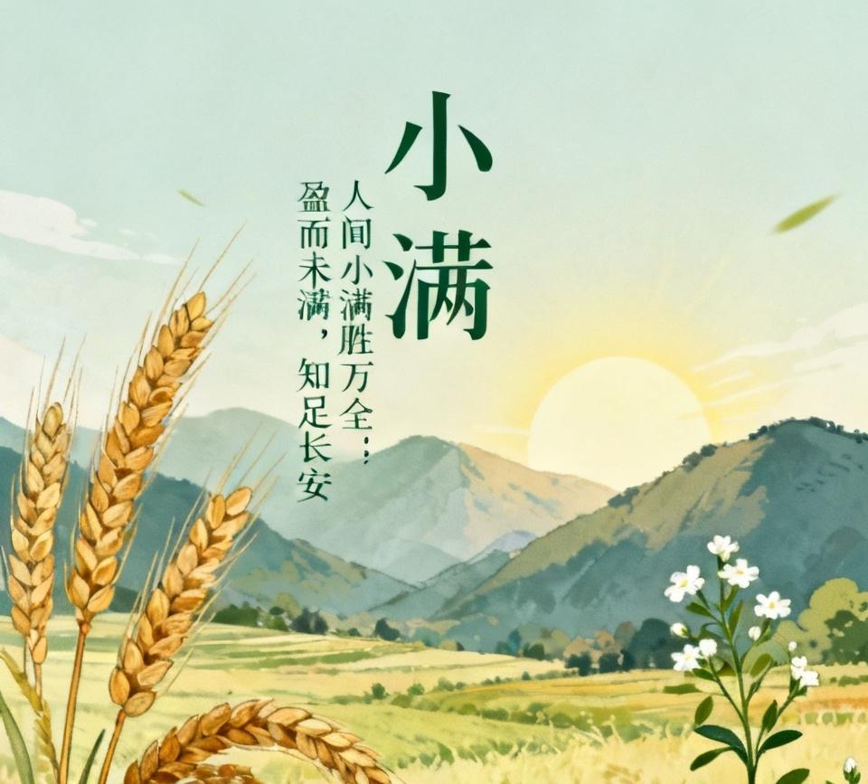 【小满，人间小满胜万全；盈而未满，知足长安】
        小满，真是个充满智