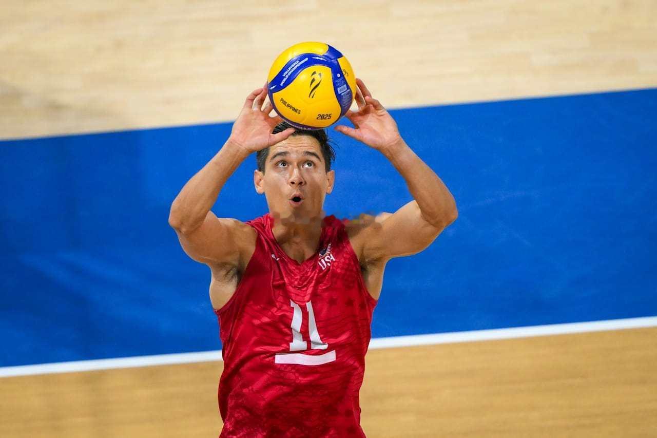 美国男排1-1斯洛文尼亚男排（1/8决赛）第二局技术统计：总得分：25-22进攻
