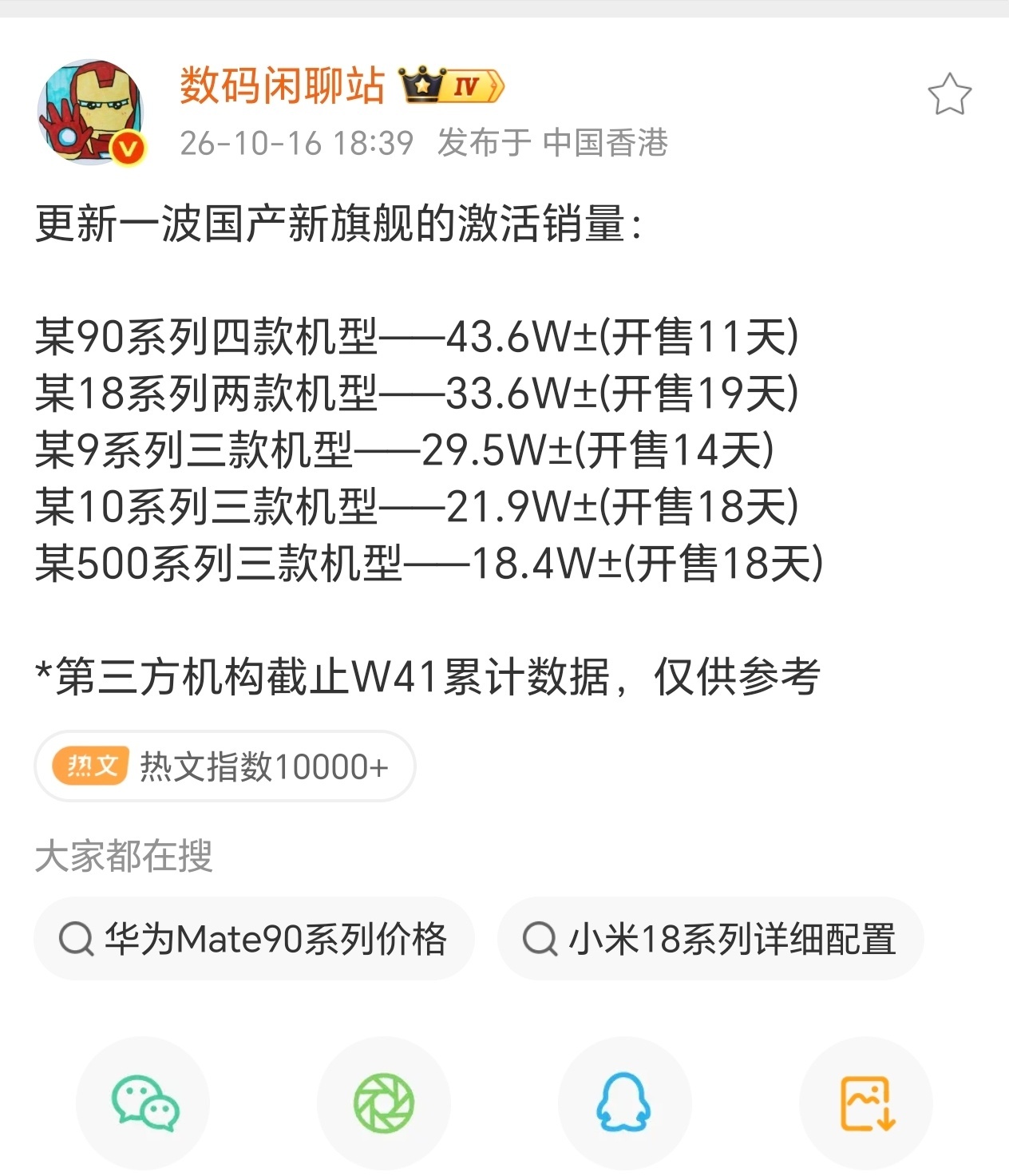 数码闲聊站曝Mate90国产旗舰销量第一 华为Mate90系列发布11天销量已经