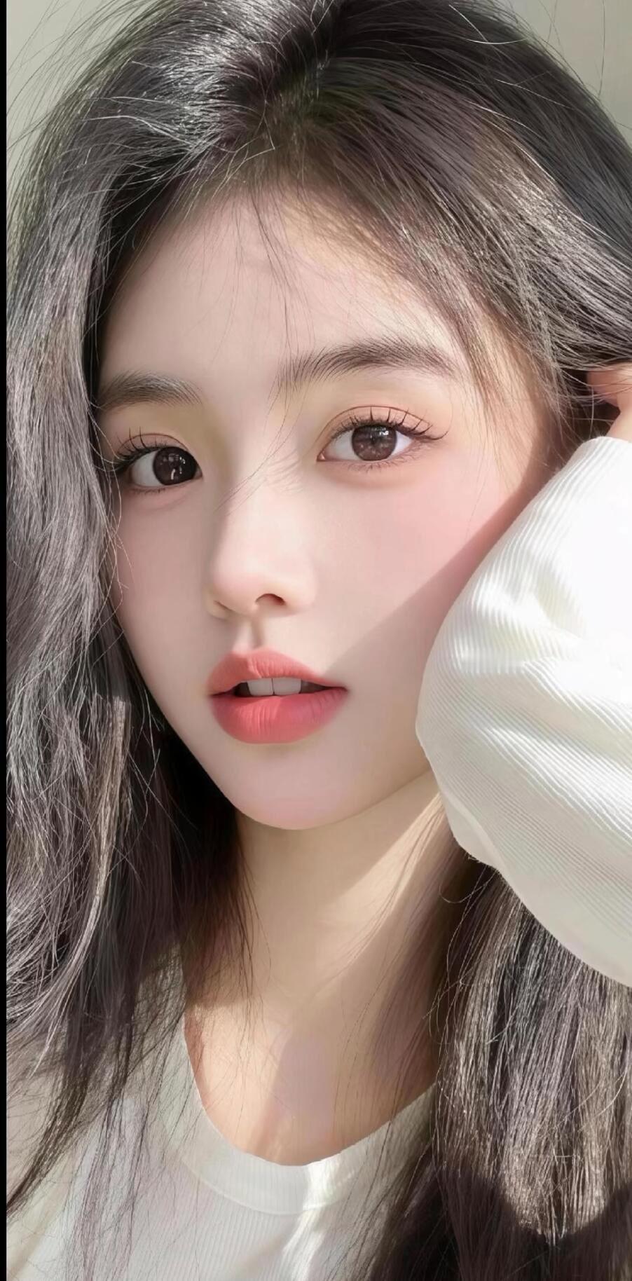 温柔少女，阳光下的清新甜美