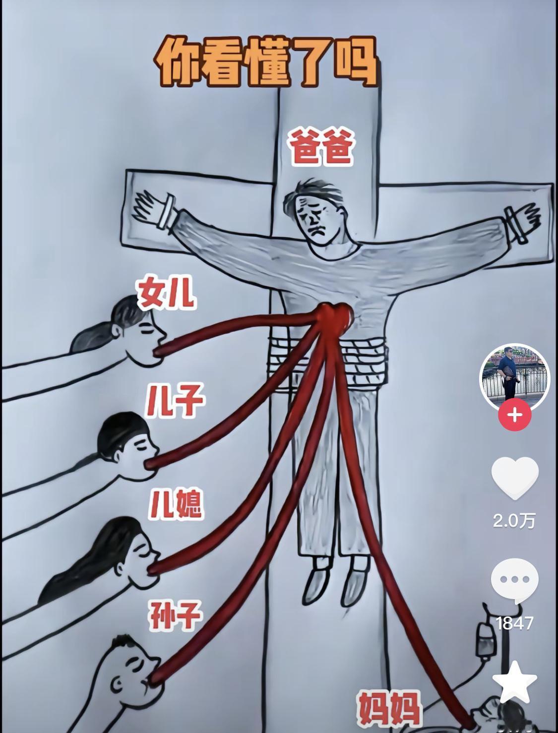 男人苦，男人累，50岁的男人无人问。女权强，女人狠，50岁的女人没扶慰。当今社会