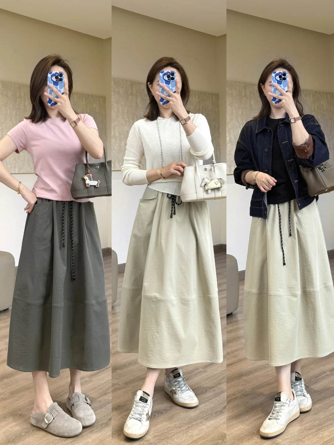 miu系抽绳抗皱休闲裙！轻盈藏肉山系半身裙