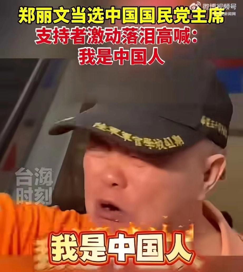 国民党主席选举现场，一位老人含泪高呼“我是中国人”的视频刷屏网络。

这一幕背后
