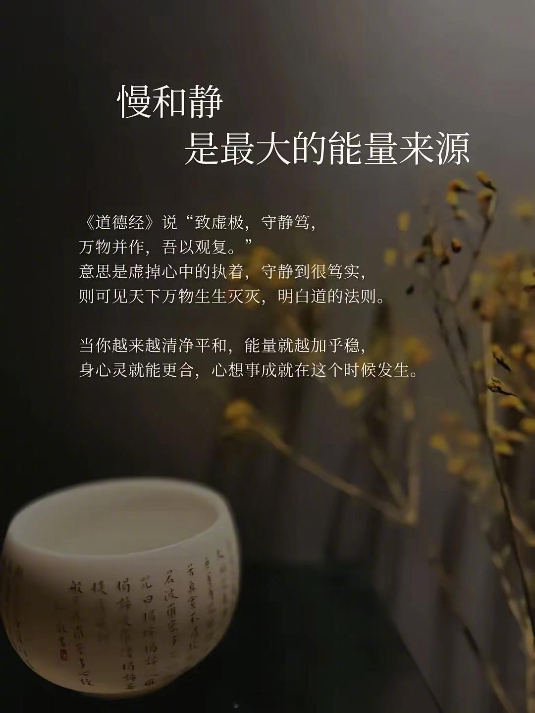 慢和静是最大的能量来源 