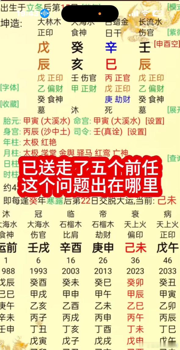 伤官格。伤官女，食伤多，克男人；印多淫乱，懂得多，一般男人骗不了她，以母自居教训