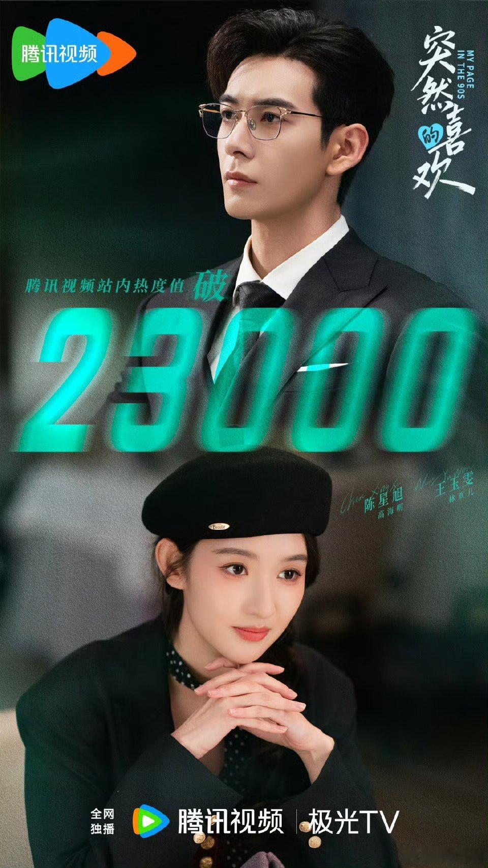 恭喜陈星旭主演突然的喜欢腾讯视频站内热度值破23000🎉，有已经在看了的朋友吗