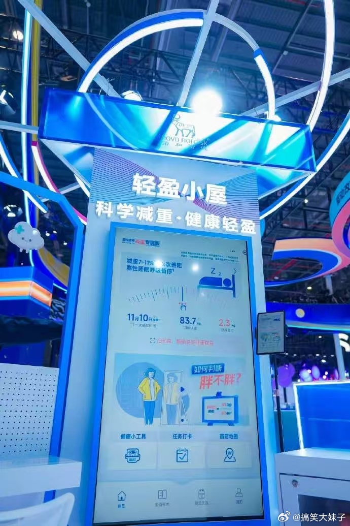 减重小屋亮相进博会 11 月 6 日，诺和诺德在进博会推出肥胖症科普专题活动，打