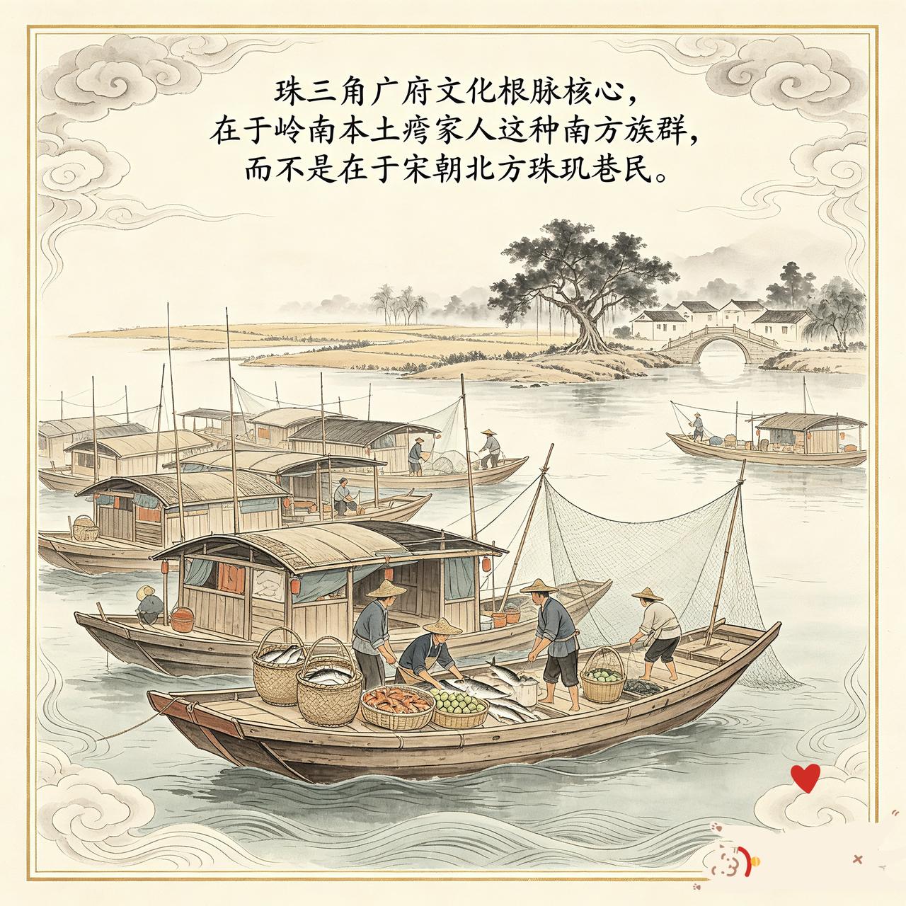 岭南本土疍家文化，才是构成珠三角“广府文化”存在的，核心内质基因所在。

现在刚