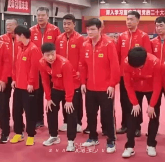 太心疼他们这一群打乒乓球的运动员了，
这些人的膝盖，腿和腰可能都没有，没有伤的，
