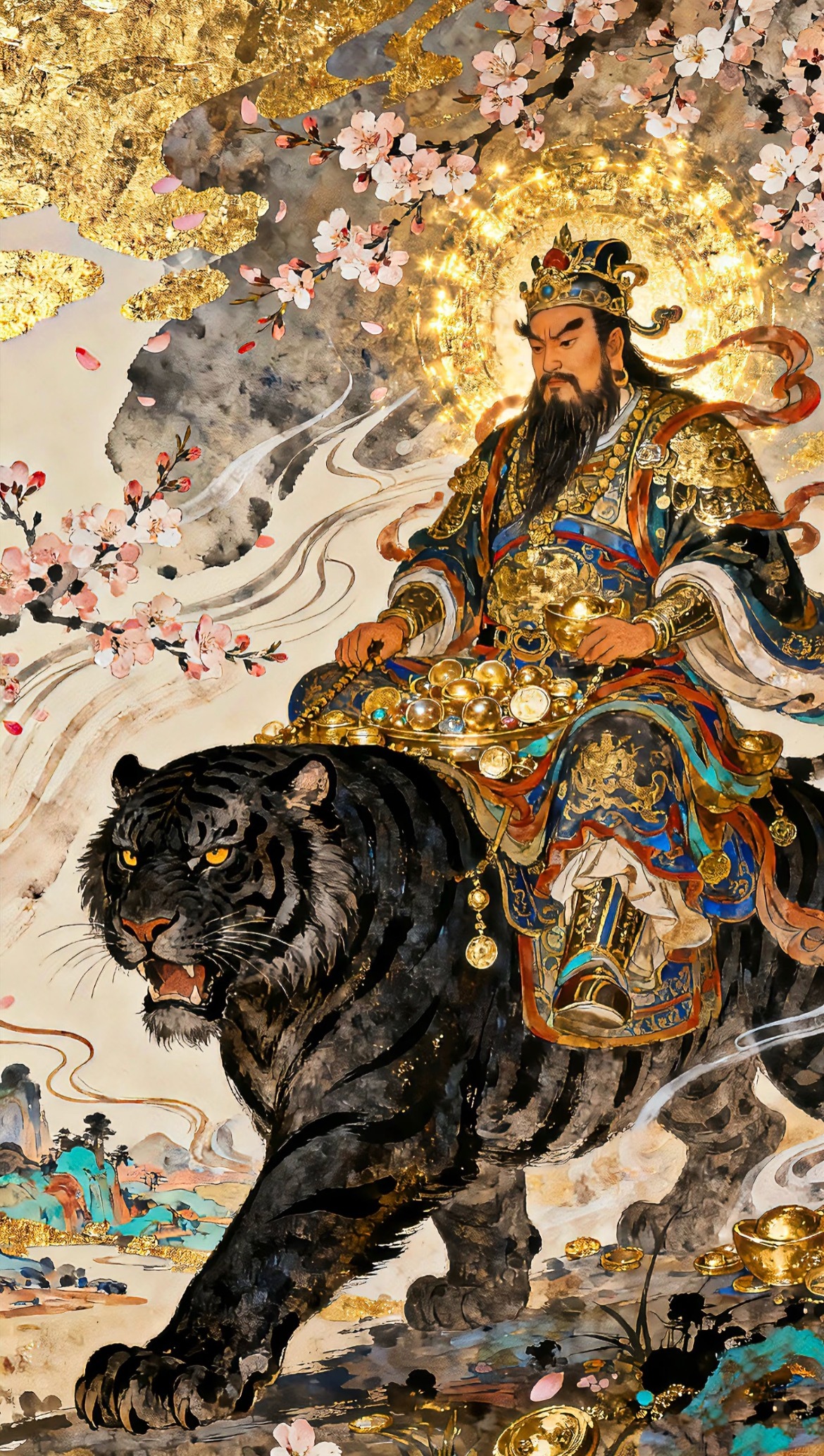 赵公明赵元帅，北方真武护财神，保佑正财稳进、偏财得路，所求皆顺，财库丰盈，日日有