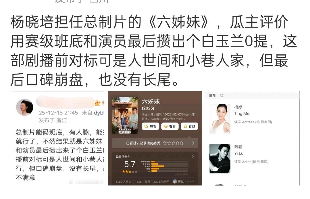 我都不知道为什么找辣目来演，看着就没有质感 