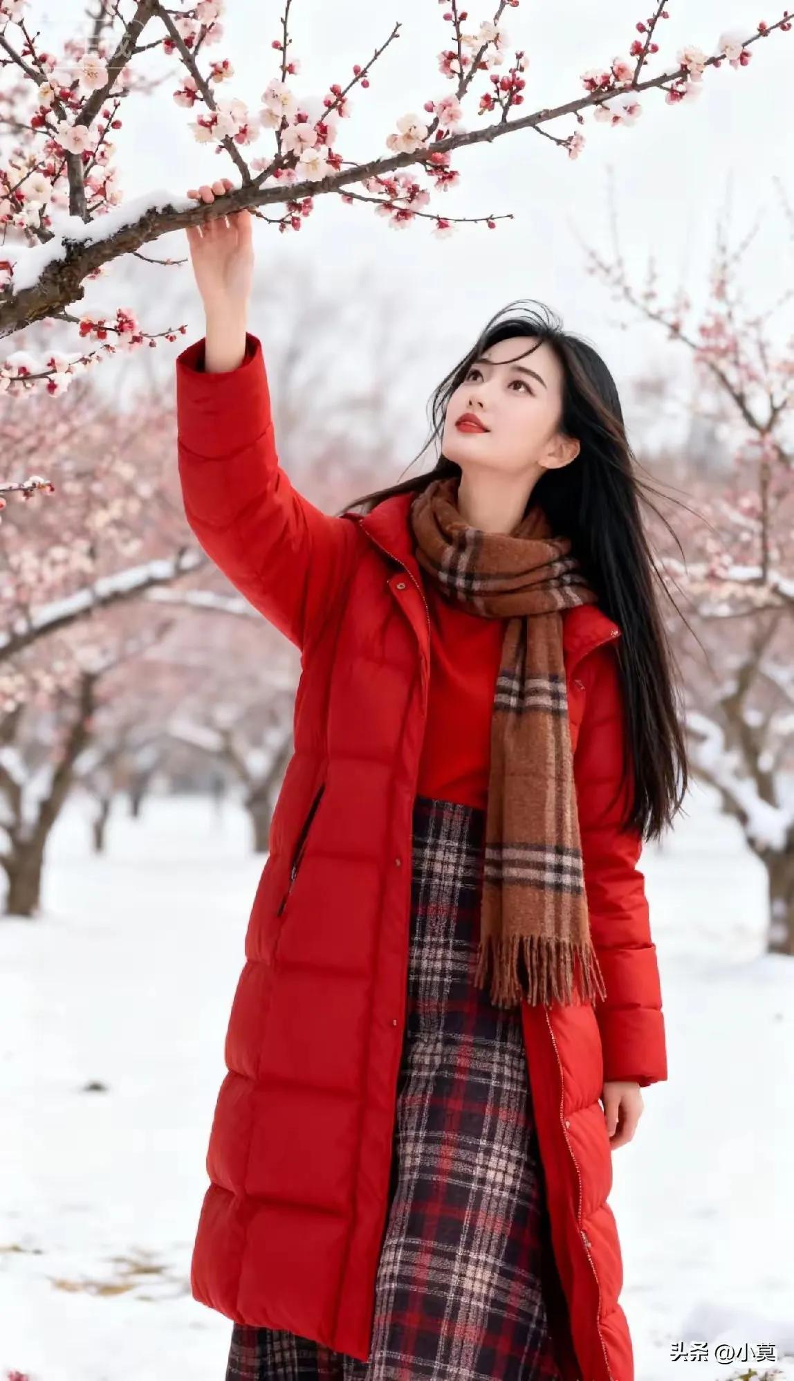 雪压寒枝梅骨傲，
荷来出箭粉颜驕。
横批：《梅骨傲与粉颜驕》