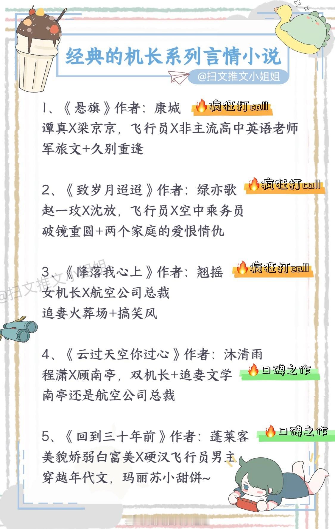 那些男女主是飞行员的言情小说，超热血超上头的~我真的好爱啊啊啊啊，那么你最喜欢的