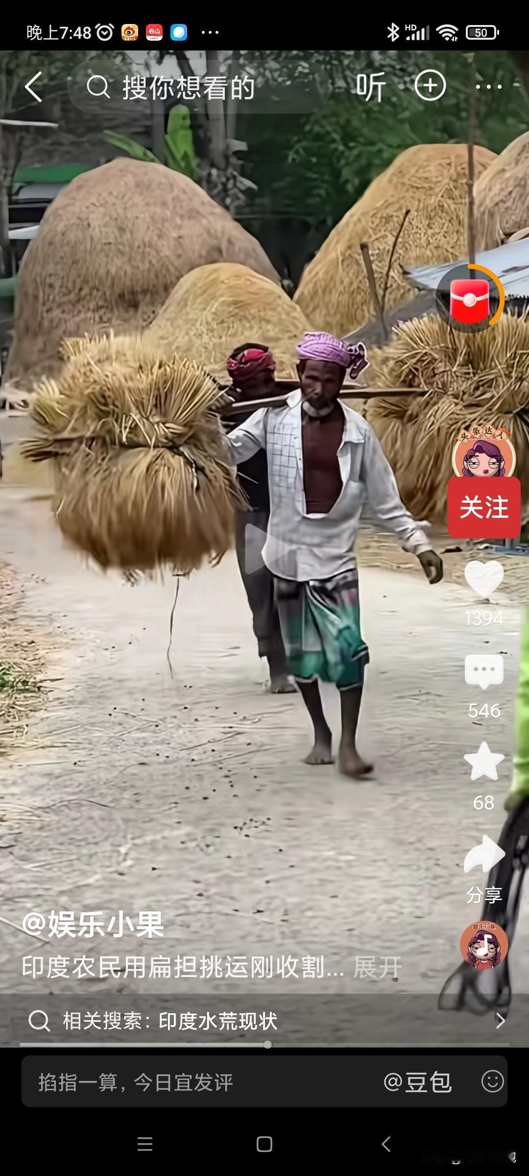 印度丰收了！看看他们的担子有多么欢快!
