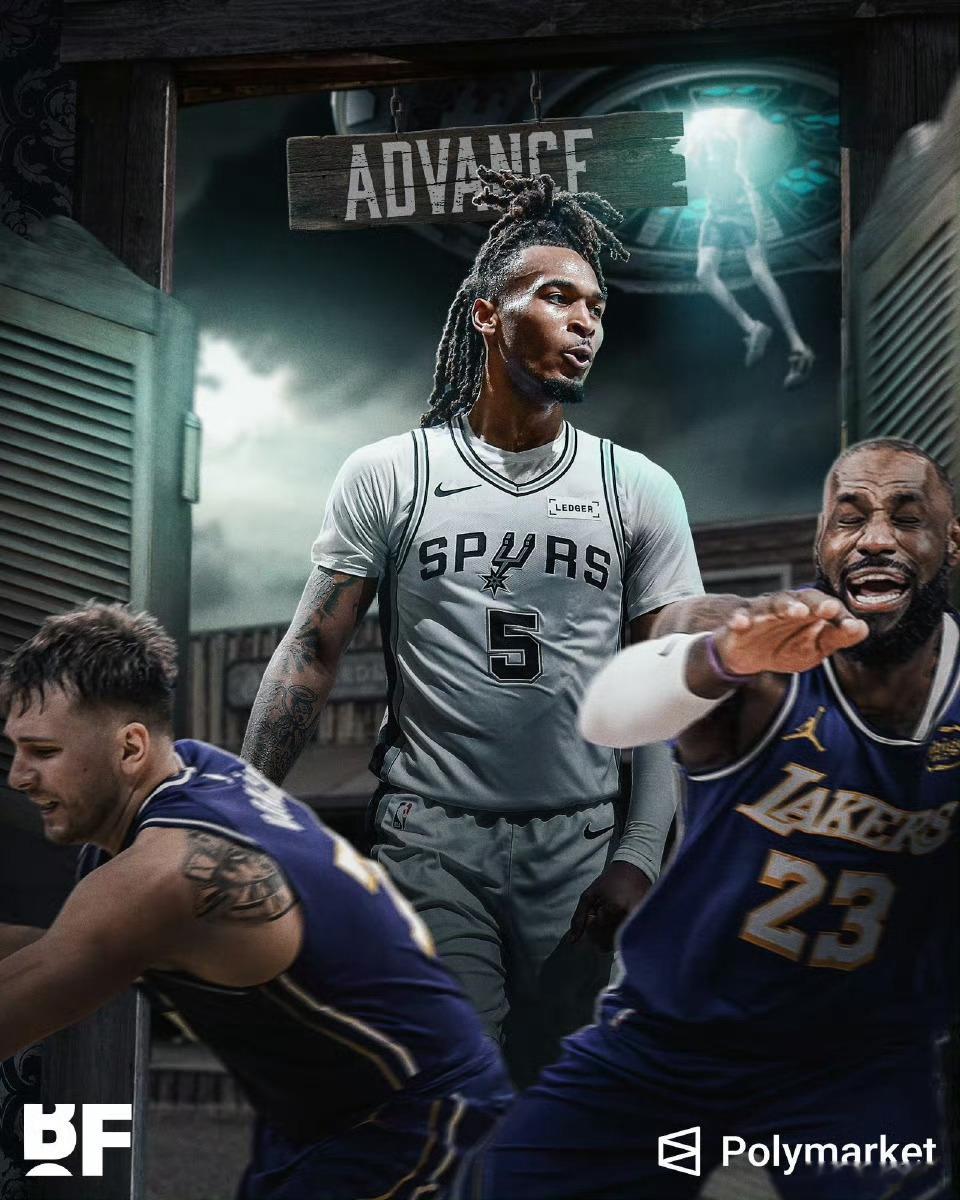 没有文班亚马的马刺淘汰湖人四强出局，东契奇35分斯马特26分还是赢不了，给足球权