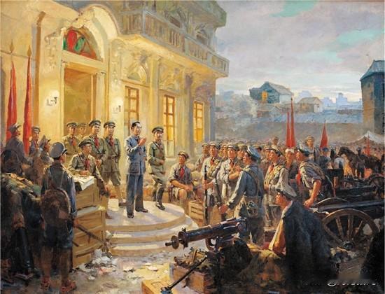 一幅经典油画，重温当年那段难忘的历史。

这幅油画很多人都熟悉，它是纪念南昌起义