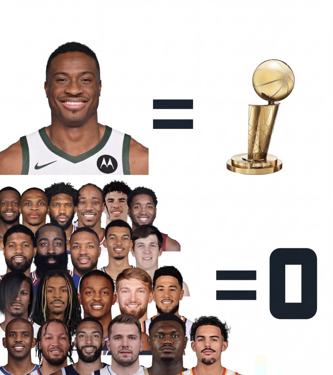 NBA 笑死！字母哥的哥哥有一个总冠军！比哈登➕保罗➕东契奇等若干球星加起来都多