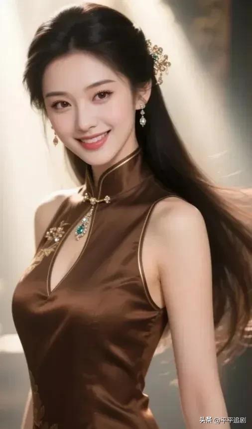 什么样的女人,最有魅力?
一袭棕绸旗袍，勾勒东方韵致；青丝挽起，珠翠轻摇，眉眼间