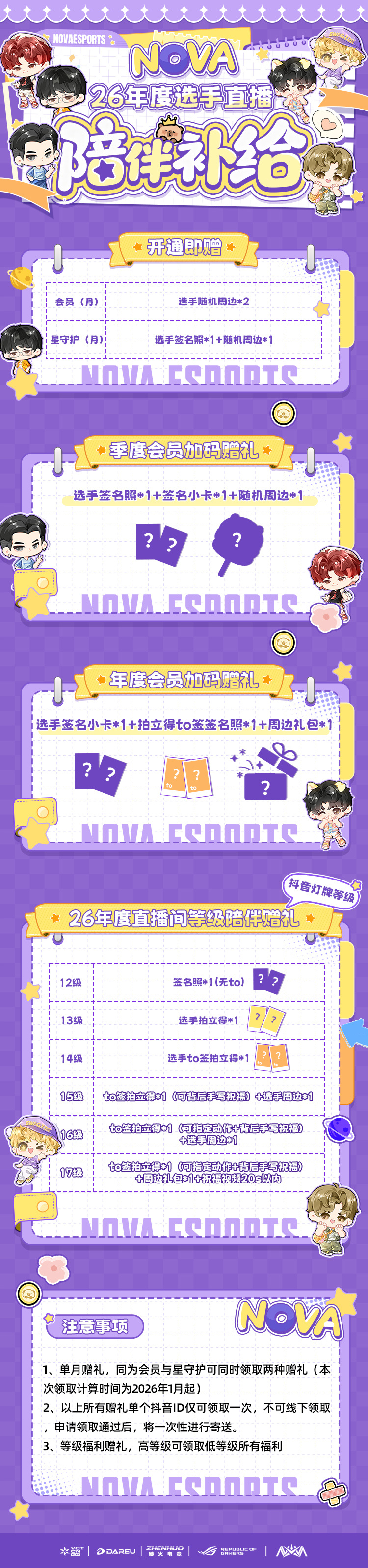 🎮2026年度选手直播陪伴补给来咯～福利详情戳下图查看哦⬇️瓦星情报站NOVA