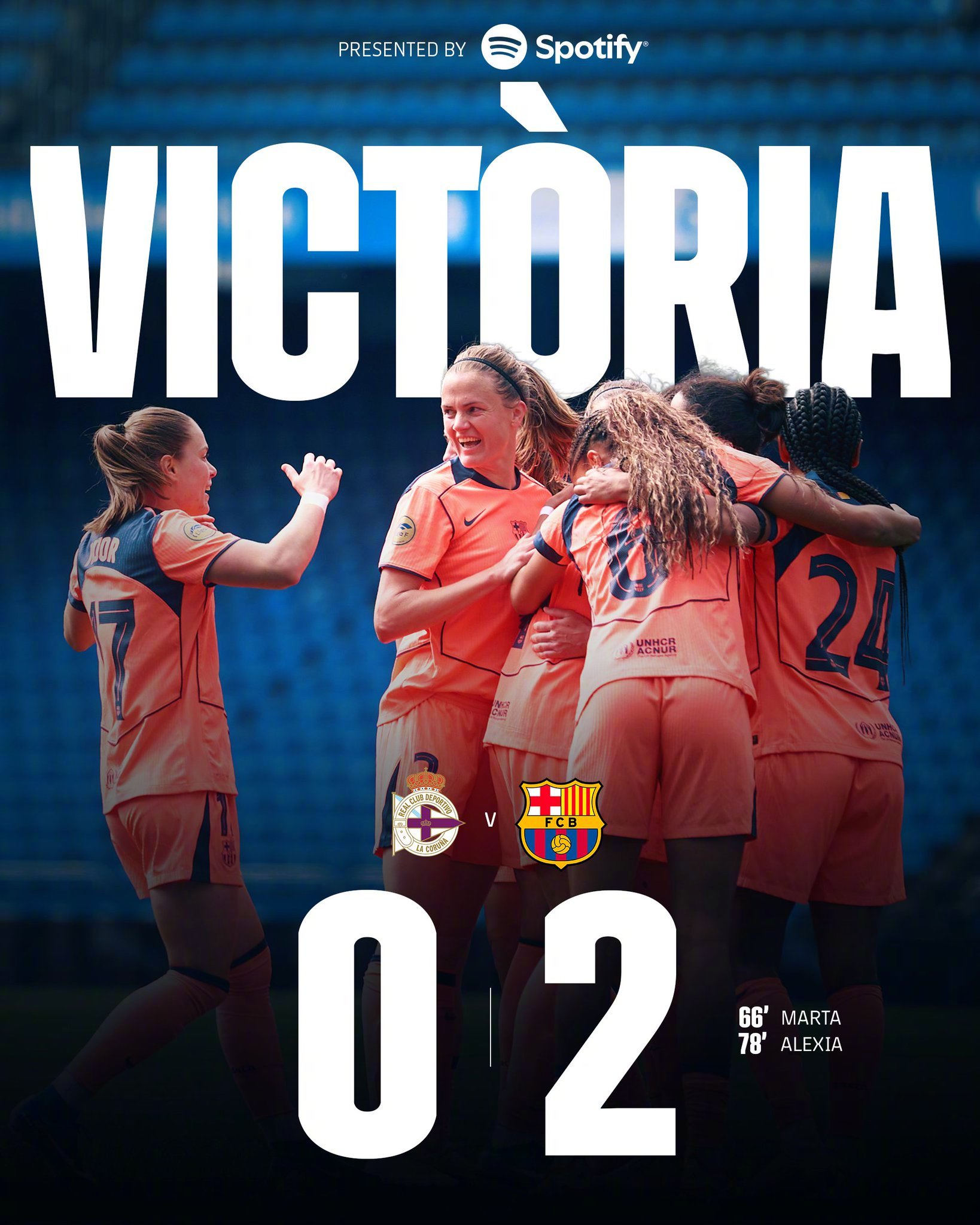 红蓝倩影  ⚽女足西甲第22轮，巴萨女足客场挑战拉科鲁尼亚女足。凭借下半场马塔和