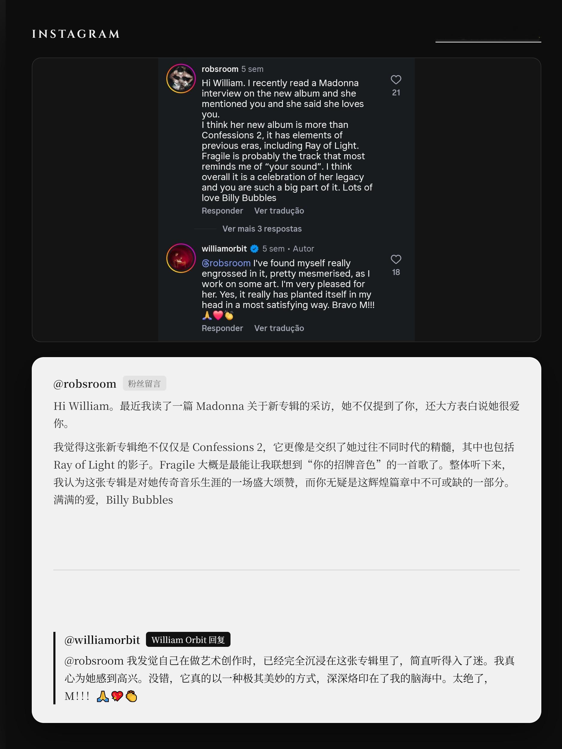 图1 William Orbit 1998年在Spin杂志谈与Madonna第一