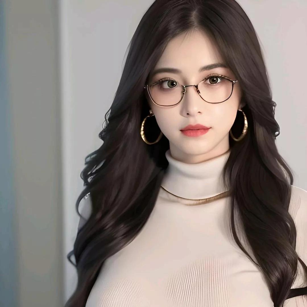 优雅知性，眼镜下的迷人眼神眼神 眼镜系美女 戴眼镜美女 斯文眼镜妹 知性眼镜女孩