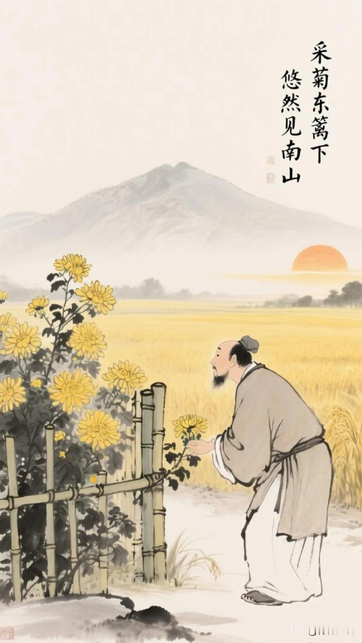 采菊东篱下，悠然见南山。

这应该就是当年陶公渊明

对人没有了期待之后的感受。