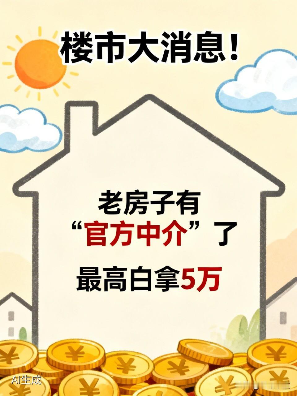 楼市大消息！你的老房子终于有“官方中介”了，最高还能白拿5万块

  最近想换房