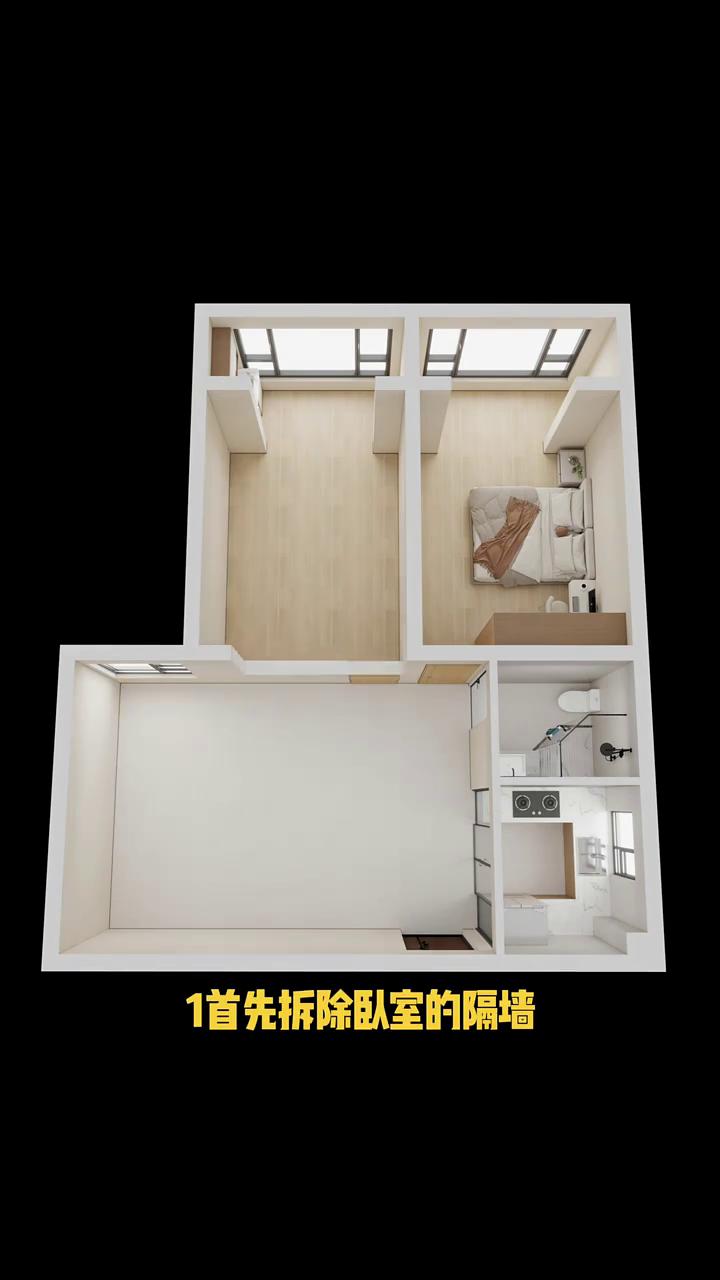 这个户型一进门就看到两个卧室的门，私密性不好。整个客餐厅的布置也比较零碎，电视都