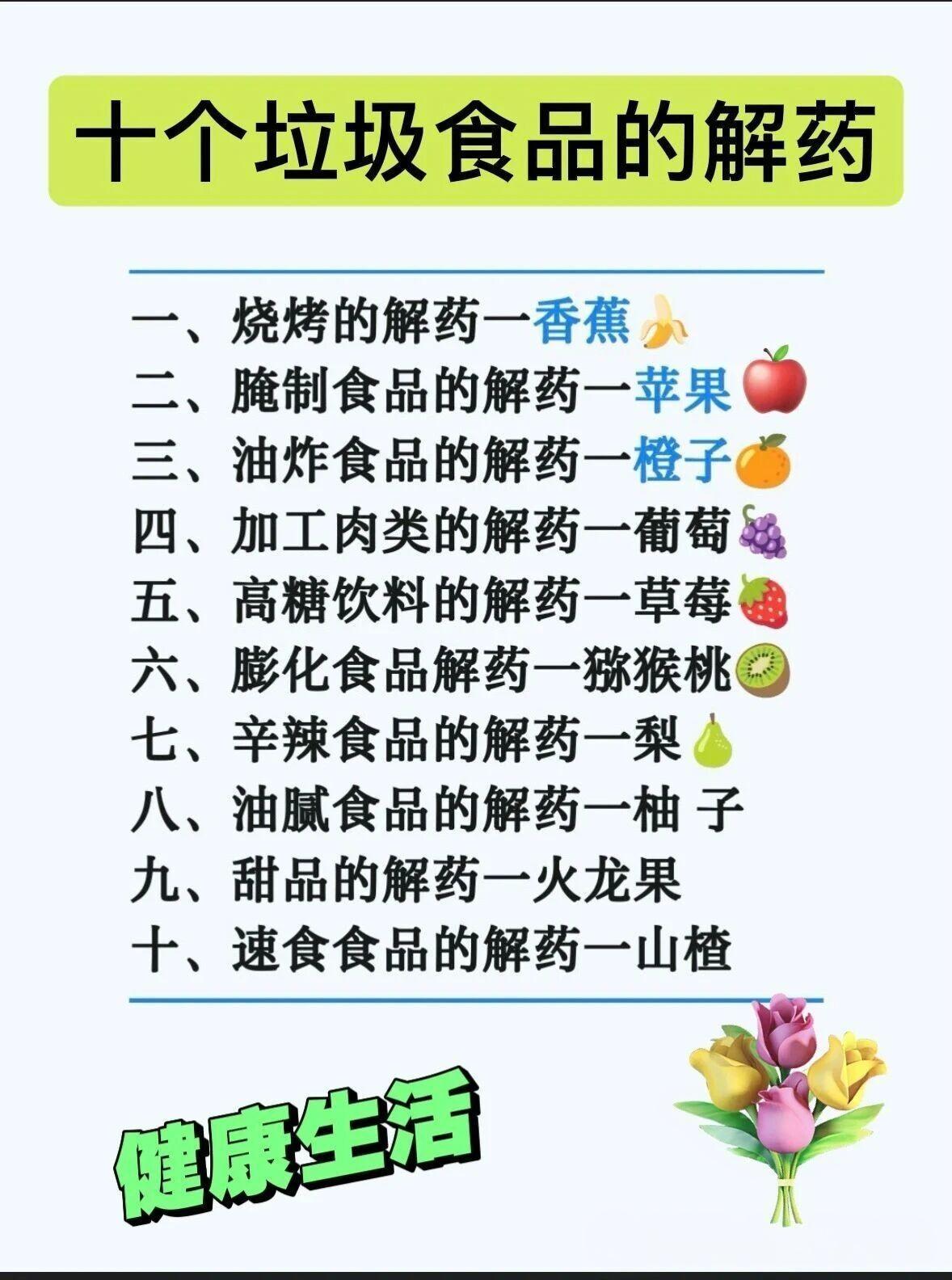 “垃圾食品解药” 是智商税？央视和营养师告诉你真相

最近，一张 “10 种垃圾