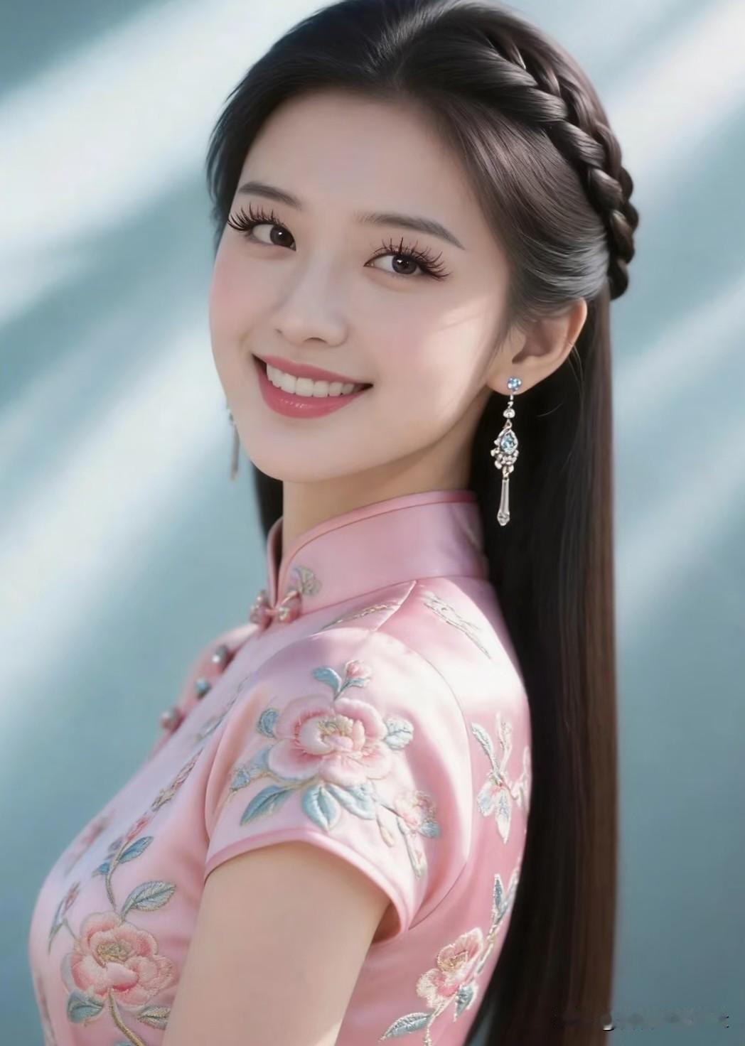 五言·浣纱图
 
粉襦裁秀色，翠缕绣春容。
发挽流云结，耳垂珠露踪。
凝眸含秋水