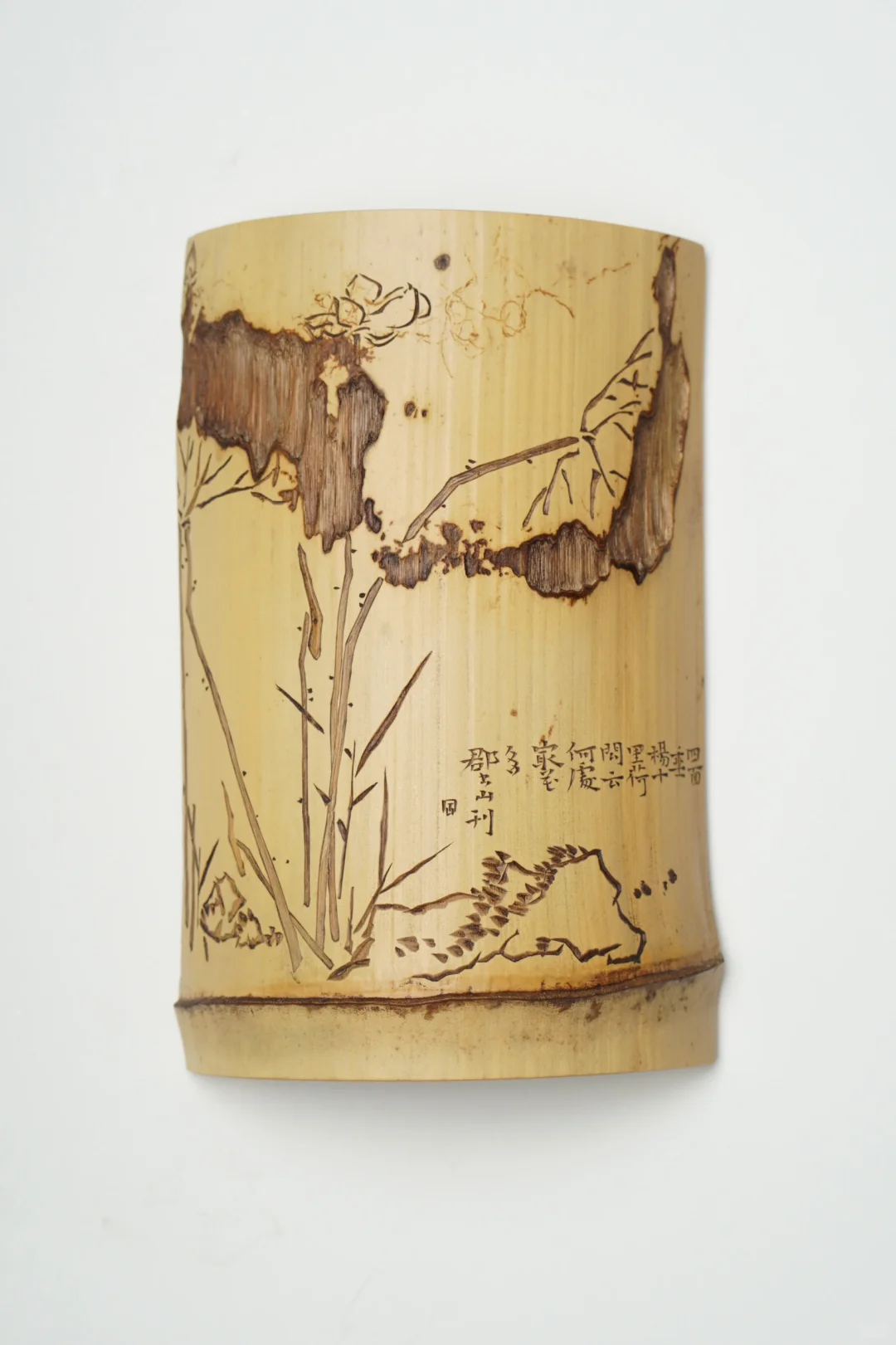 竹子上的国画