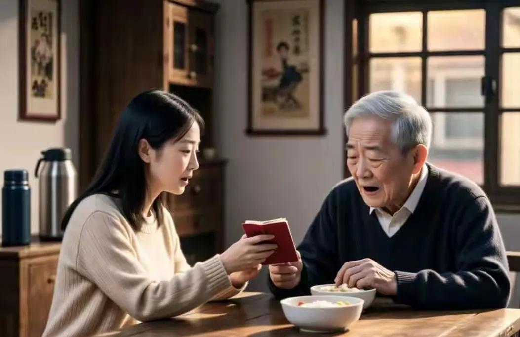 丈夫把痴呆的公公接回家，我喂公公饭时，他忽然塞我一本存折：快走，我打开存折，看清