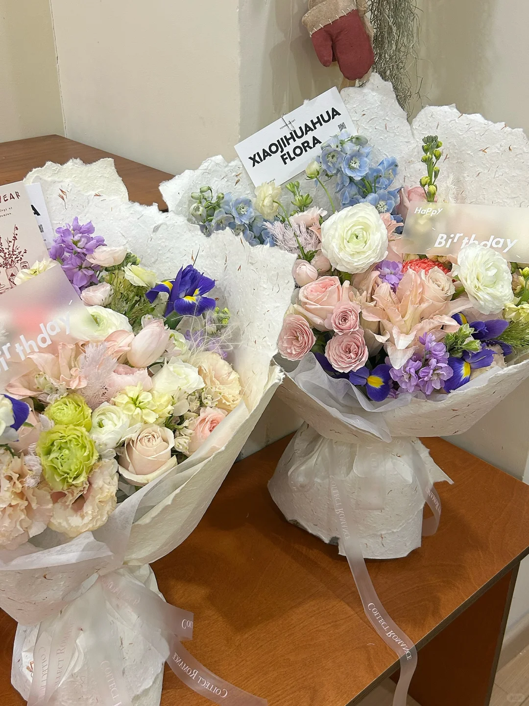 一天被定了五束的生日鲜花花束长这样