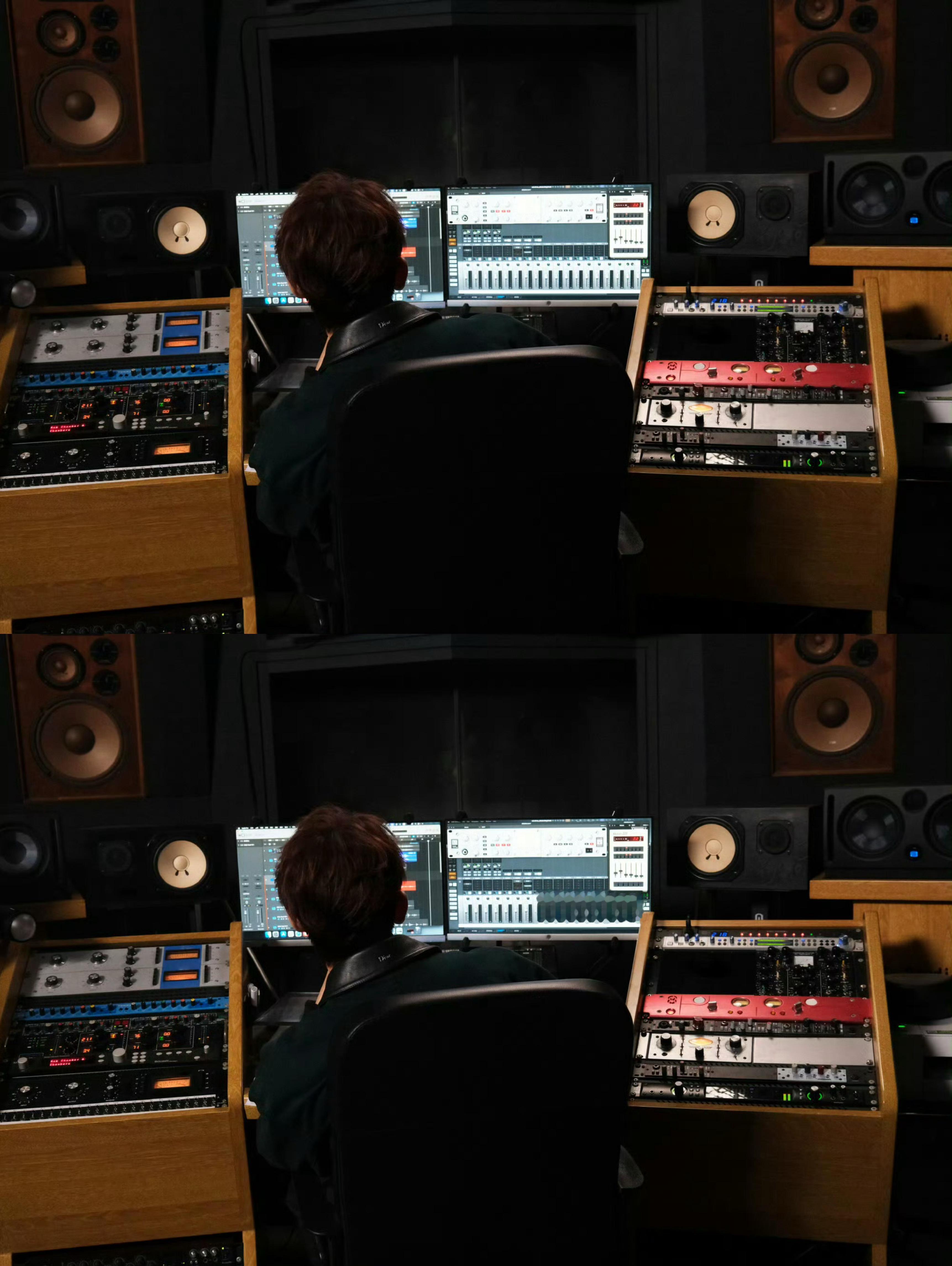 邓为配音花絮照掉落 邓为新鲜配音花絮照掉落 专注的为子真迷人