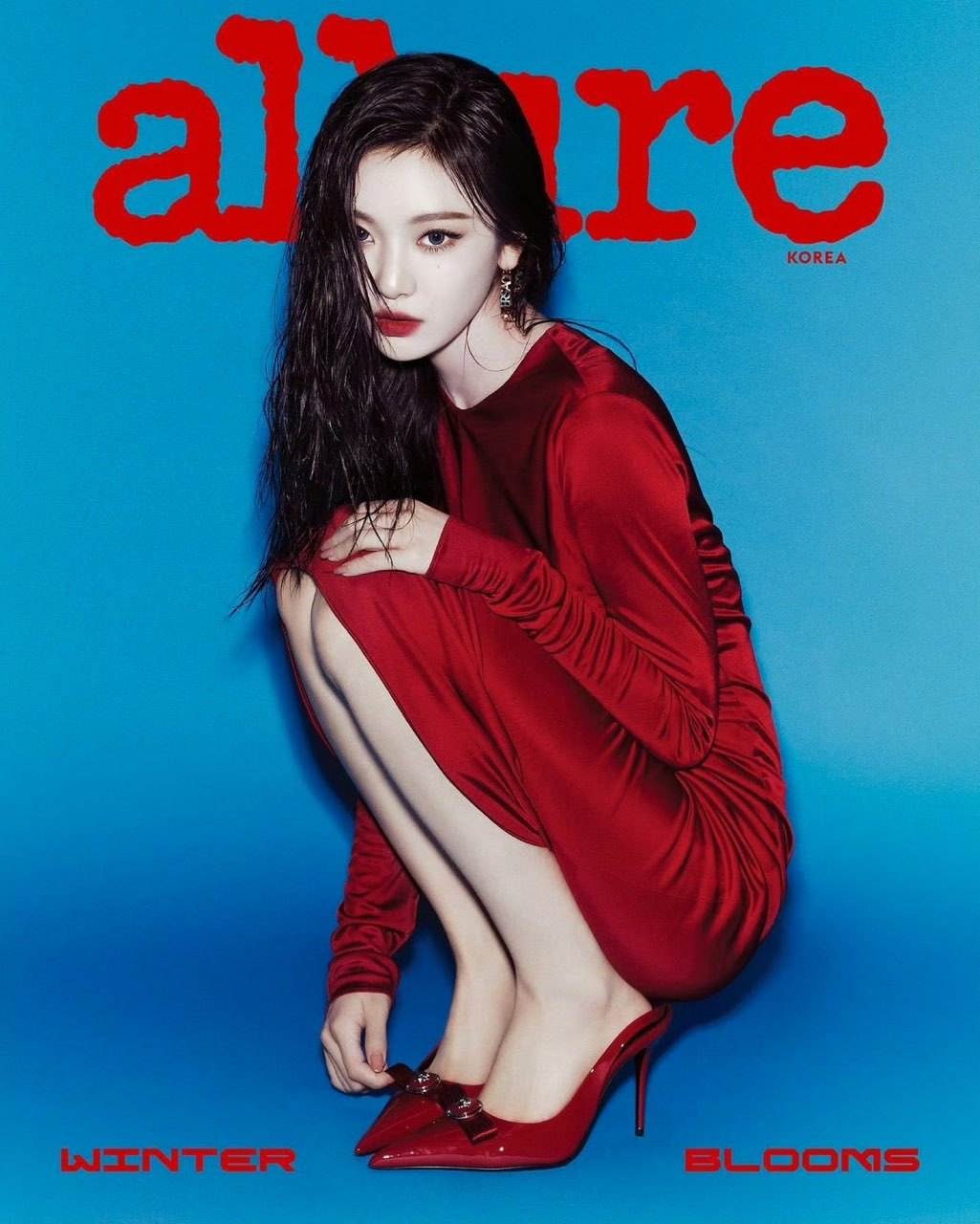 娱乐[超话]  宁艺卓allure12月刊封面 宁艺卓湿发红裙美！ 