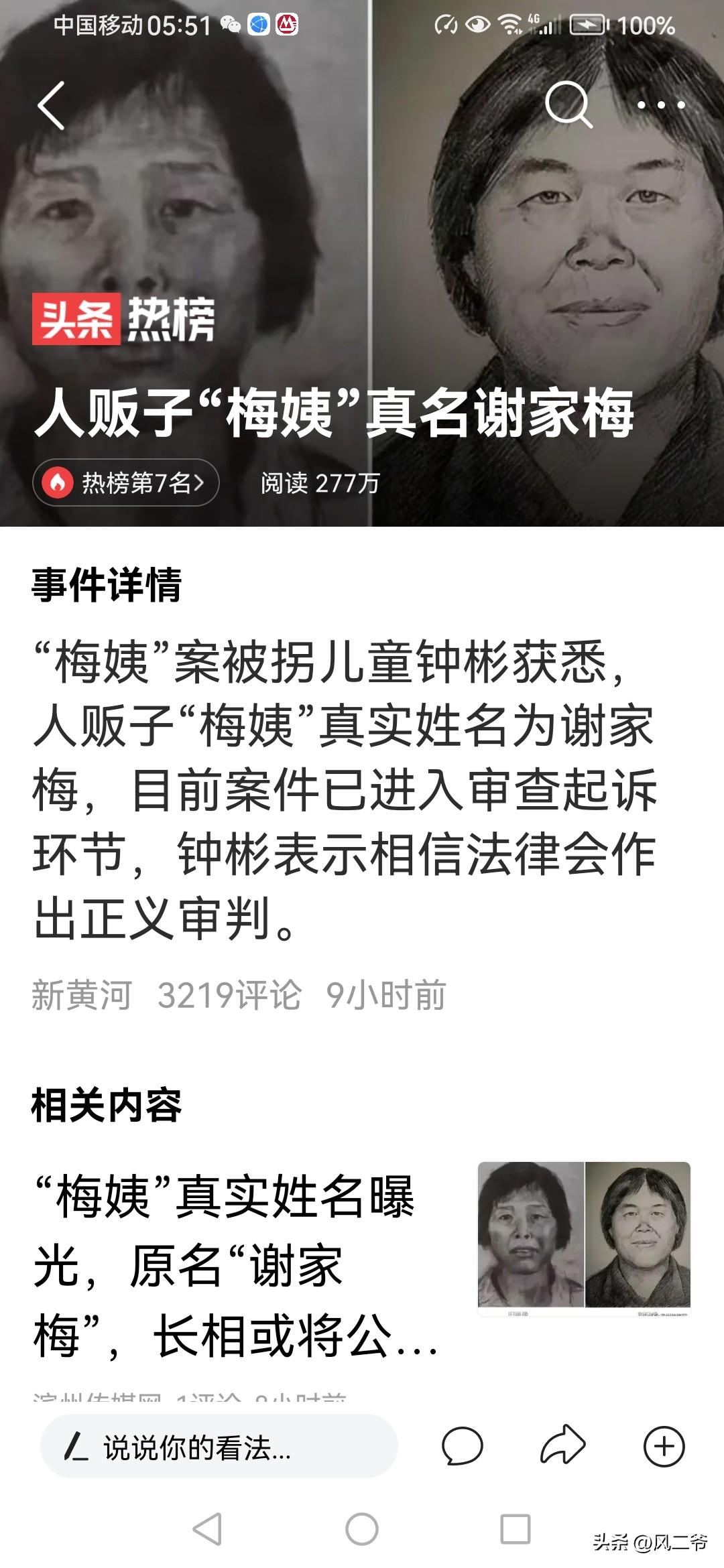 梅姨的名字，在大海捞针里，终于被查出真实身份，她原名谢家梅，她会不会受到法律的严