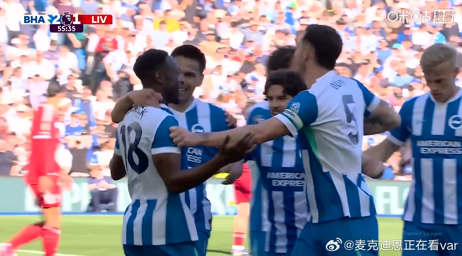 一个长传打后点就直接打炸了……说句难听的这比赛我看不出怎么才能赢布莱顿vs利物浦