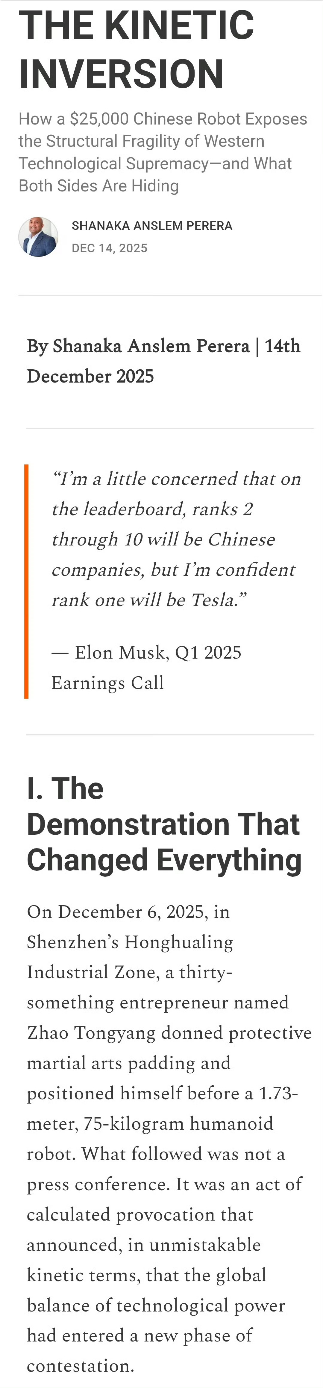 人形机器人这个赛道，虽然是马斯克点燃的火，但柴火都在中国。摩根士丹利发布的《人形
