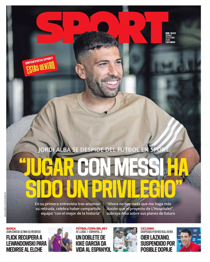 💬乔迪·阿尔巴：“我从未想过自己会和历史上最伟大的球员一起踢球，也从未想过我们