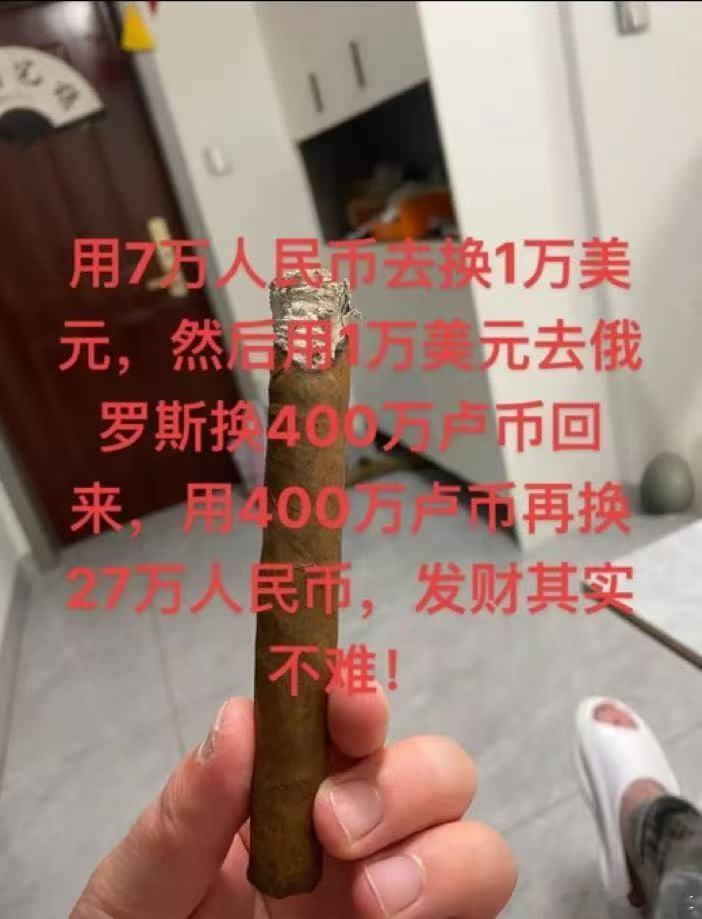 上世纪有个投机倒把罪，如果人民换美元再换卢布，之后再换人民币，投机倒把…[可爱]