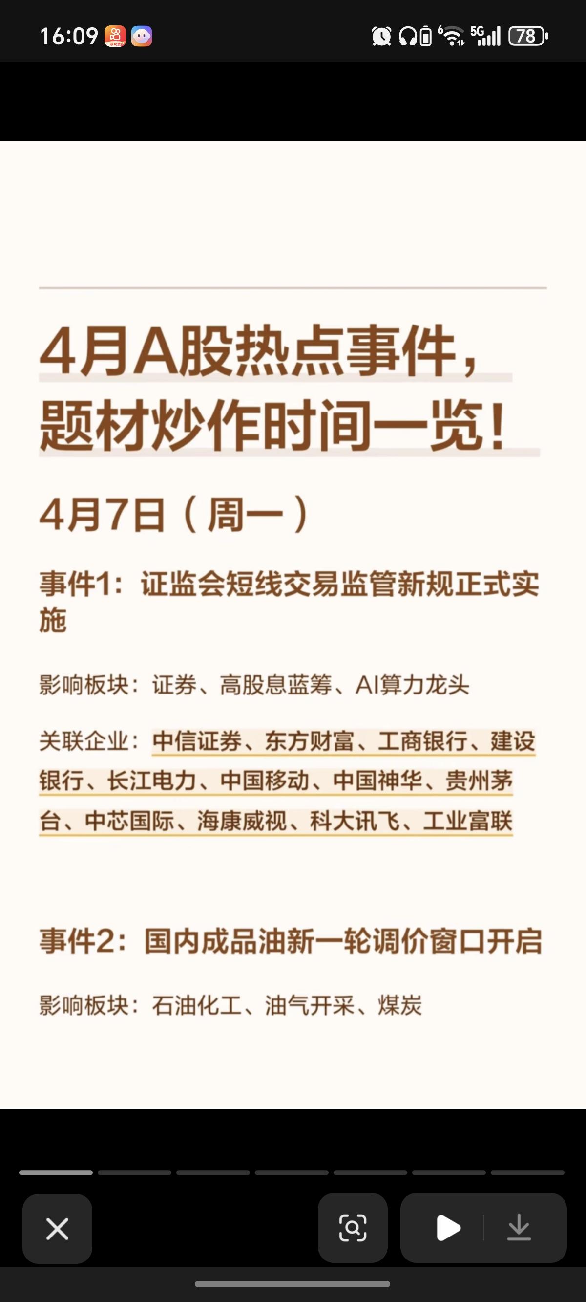 4月份：A股热点大事件，前瞻汇总！

1.短线交易新规实施
2.成品油新一轮调价