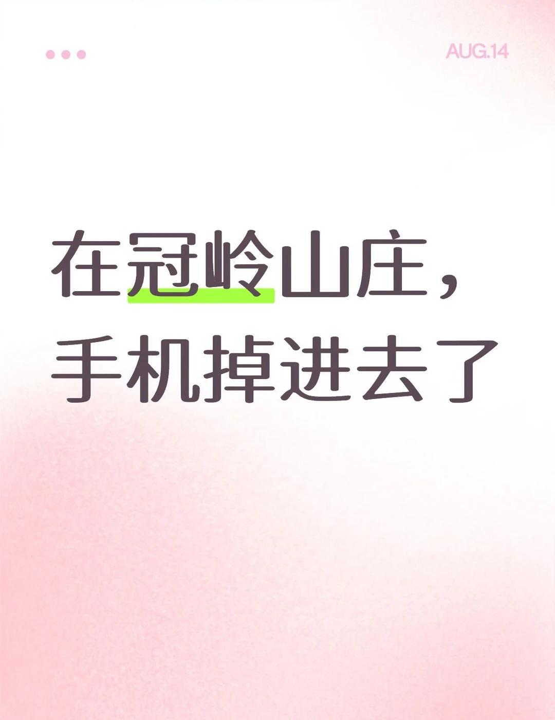 手机掉海里了
弯下腰捡贝壳，手机从包里滑出来了，第一时间捡起来，能够开机，没有水